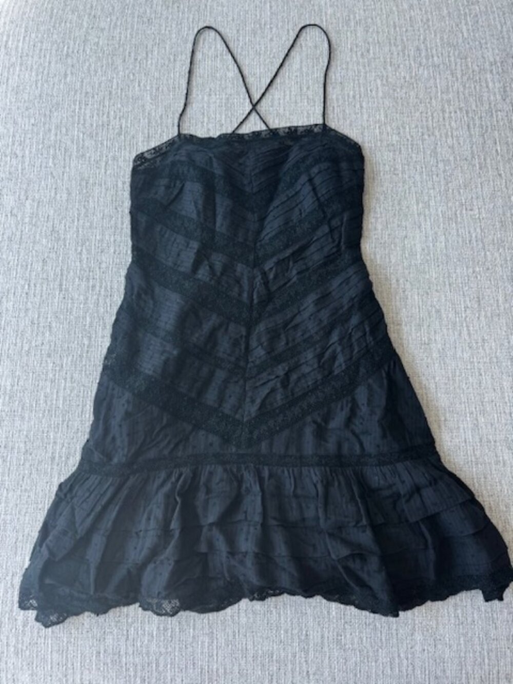 LoveShackFancy Drop Waist Cotton Lace Mini Dress